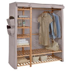 Triple wardrobe with shelving