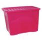 Wham Crystal 80L box with lid, pink