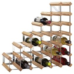 George Wilkinson 27 Bottle Understairs Wine rack - Pine / Galvanised Steel