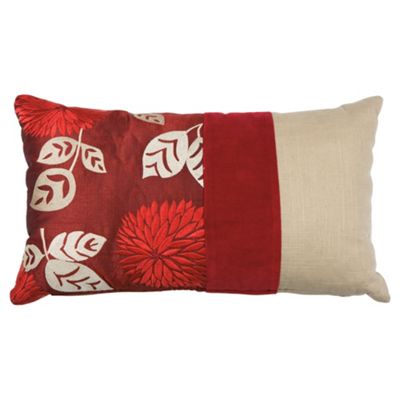 Buy Tesco Embroidered Oblong Floral Cushion Red From Our Cushions Range ...