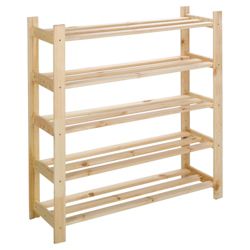 5 shelf shoe rack solid pine