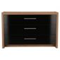 Manhattan 3 Drawer Chest, Walnut-Effect & Black Gloss