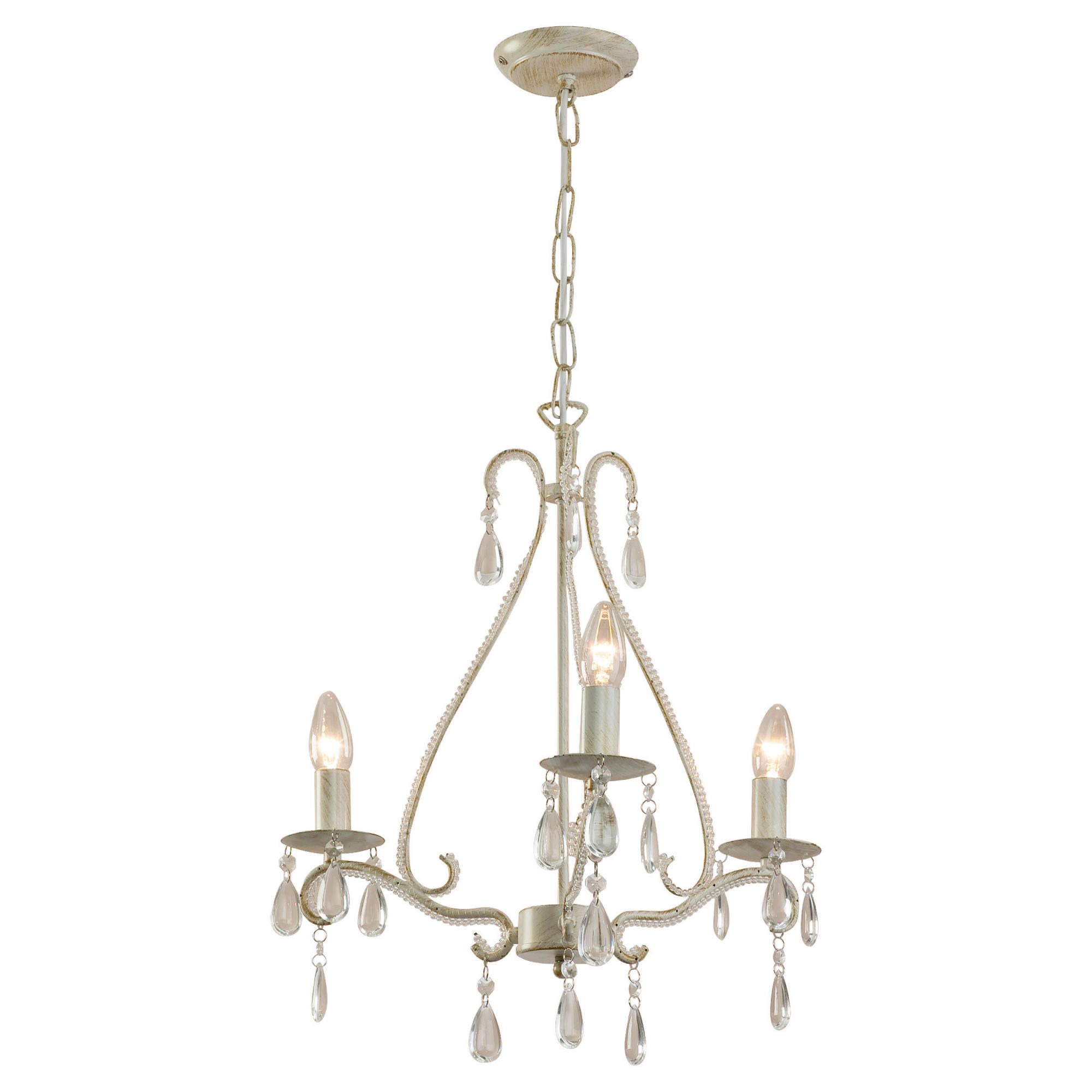 Tesco Beaded arm chandelier distressed cream Tesco Beaded arm chandelier distressed cream