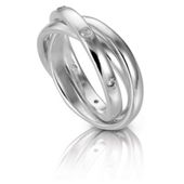 Sterling Silver Cubic Ziconia Russian Ring, Medium