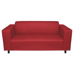 Stanza Leather Effect Medium Sofa, Red