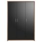 Manhattan Triple Wardrobe, Walnut-Effect & Black Gloss