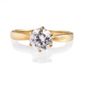 14ct Gold Plated Silver Cubic Zirconia Solitaire Ring, N