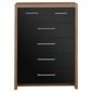 Manhattan 6 Drawer Chest, Walnut-Effect & Black Gloss