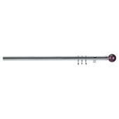 Premium Extendable Metal Curtain Pole With Purple Pearlescent Ball Finial 25-28mm 2.1-3.6M Chrome
