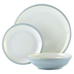 Denby Everyday 12 Piece, 4 Person Dinner Set - Cool Blue
