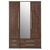 Kendal Triple Wardrobe, Walnut-Effect