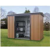 Yardmaster Tall Woodgrain Effect Metal Pent Shed