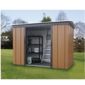 Yardmaster Tall Woodgrain Effect Metal Pent Shed