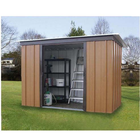 Yardmaster Tall Woodgrain Effect Metal Pent Shed, 6x4ft from our Metal 