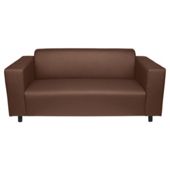 Stanza Leather Effect Medium Sofa, Chocolate