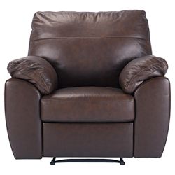Alberta Leather Recliner Armchair, Chocolate