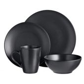Tesco Matt Dinner Set Black, 16 piece