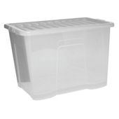 Wham Crystal 80L storage box with lid, clear