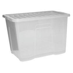 Wham Crystal 80L storage box with lid, clear