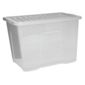 Wham Crystal 80L storage box with lid, clear