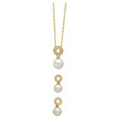 14ct Gold Plated Silver Pearl & Cubic Zirconia Earrings