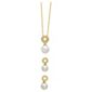 14ct Gold Plated Silver Pearl & Cubic Zirconia Earrings