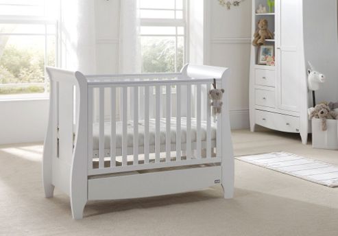 Image of Tutti Bambini Katie Dropside Sleigh Cot, White