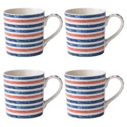 Johnson Brothers Set of 4 Ticking Stripe Mugs