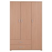 Fresno Triple Wardrobe, Beech-effect