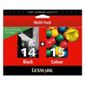 Lexmark 14 / Lexmark 15 Printer Ink Cartridge - Black & Tri-colour Multipack (80D2979KIT)