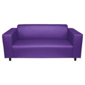 Stanza Leather Effect Medium Sofa, Purple