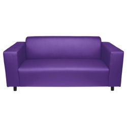 Stanza Leather Effect Medium Sofa, Purple