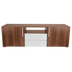 Como 2 Drawer 2 Door Tv Unit, Walnut & White Gloss