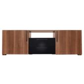 Como 2 Drawer 2 Door Tv Unit, Walnut & Black Gloss