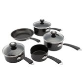 Prestige 5 piece Non-Stick Saucepan Set, Black