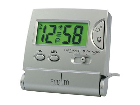 Image of Acctim 13357 Mini Flip Lcd Alarm Clock Silver