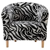 Tub Chair, Zebra Black