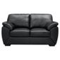 Alberta Small Leather Sofa, Black