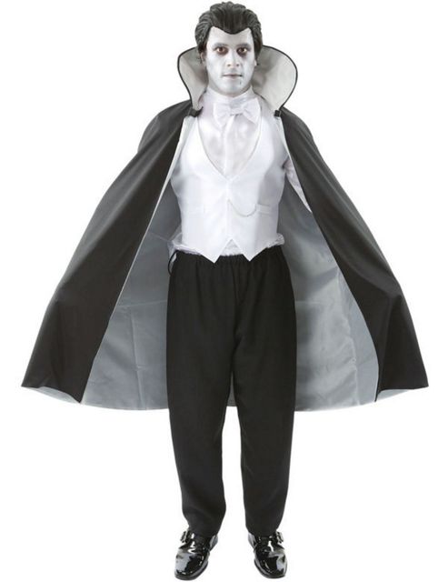 Image of Vampire Halloween Costume With Wig Extra Large