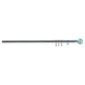 Premium Extendable Metal Curtain Pole With Teal Pearlescent Ball Finial 25-28mm 1.2-2.1M Chrome