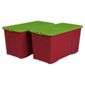 Wham 110l Box With Lid, 2 Pack Raspberry And Lime