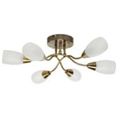 Tesco 6 Way Glass Ceiling Fitting antique brass