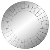 Mosaic Silver Round Mirror