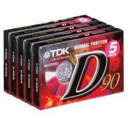TDK D90 Audio Tapes 5 Pack