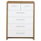 Manhattan 6 Drawer Chest, Oak-Effect & White Gloss