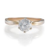 Gold Plated Silver Cubic Zirconia Solitaire Ring, O