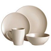 Tesco Matt Dinner Set, Cream, 16 Piece