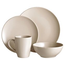 Tesco Matt 16 Piece, 4 Person Dinner Set - Cream