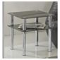Atom Chrome & Glass Side Table With Shelf, Black