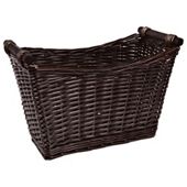 Tesco Wicker Magazine Rack With Wood Handles Chocolate Colour
